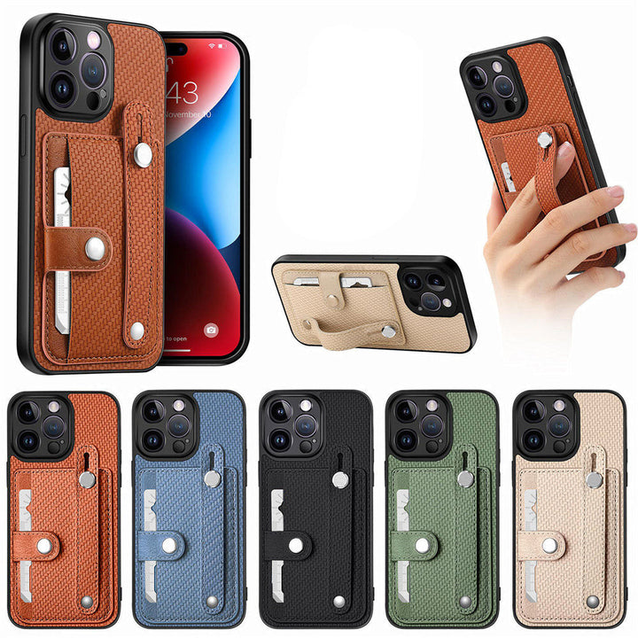 Kunstleder/Carbon Optik Kartenfach Hülle/Case für iPhone 16, 15, 14-Serie | ZITOCASES®