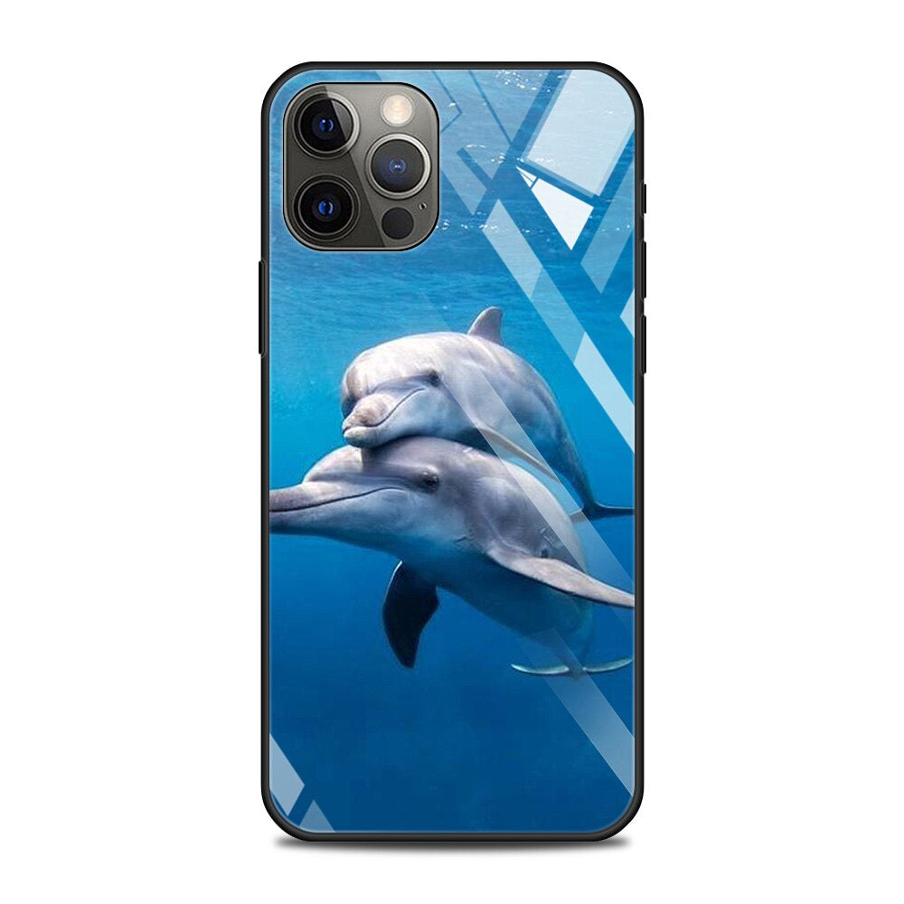 Delfin Motive Panzerglas Hülle/Case für iPhone 12, 13-Serie | ZITOCASES®