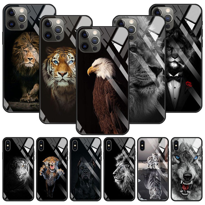 Tiger/Wolf Tier Motiv Panzerglas Hülle/Case für iPhone 11, 12-Serie | ZITOCASES®