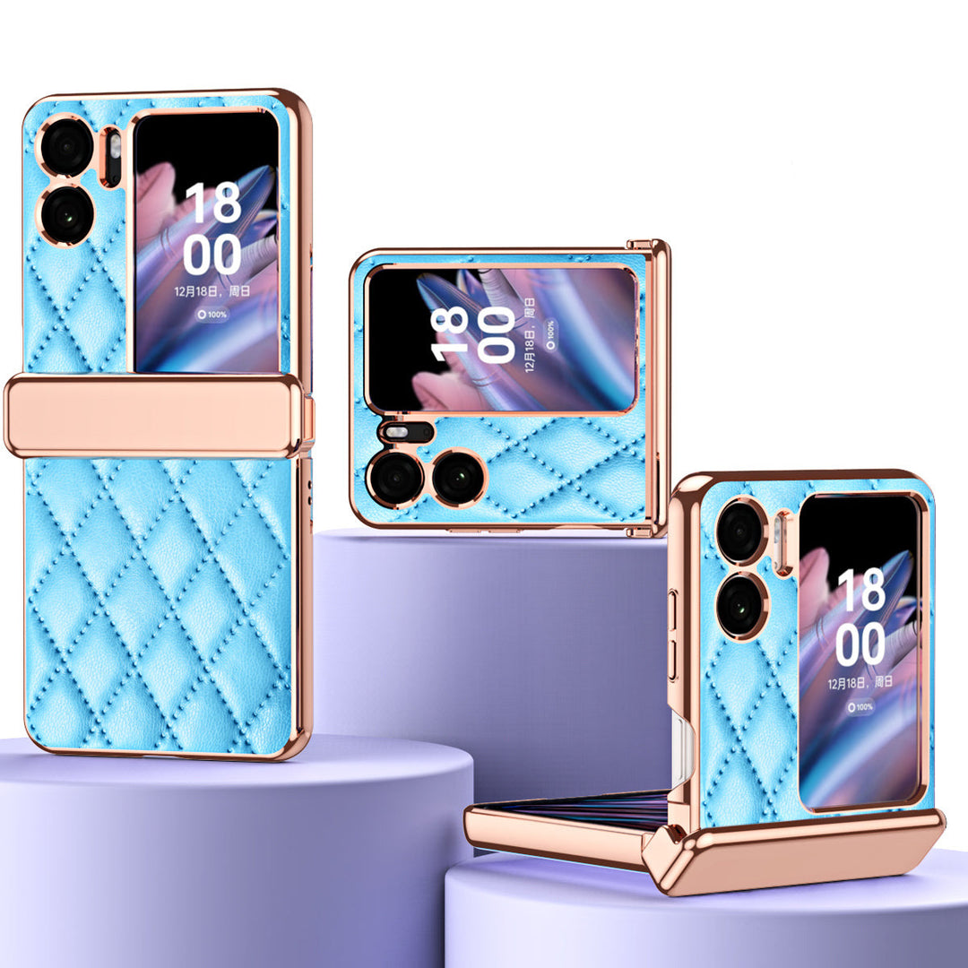 Karierte Kunstleder Hülle/Case für Oppo Find N2 Flip | ZITOCASES®