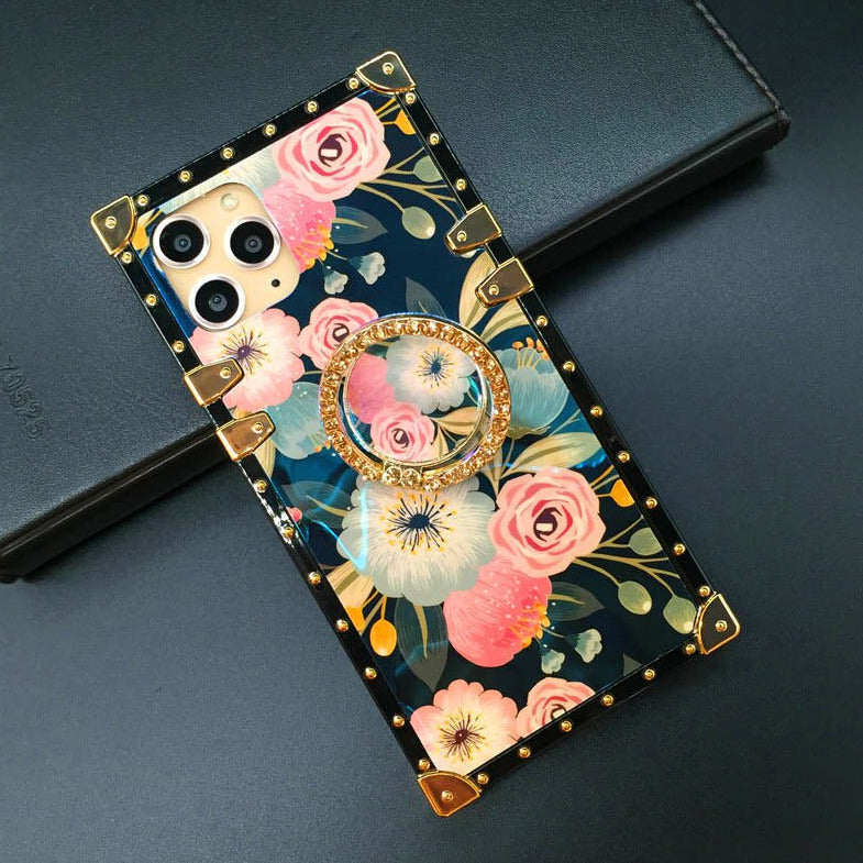 Luxus Vintage/Blumen Hülle/Case zum Umhängen (inkl. Band) für iPhone 16, 15, 14, 13, 12-Serie | ZITOCASES®