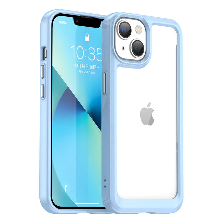 Transparente Silikon/Plastik Hülle/Case mit buntem Rahmen für iPhone 12, 13, 14-Serie | ZITOCASES®