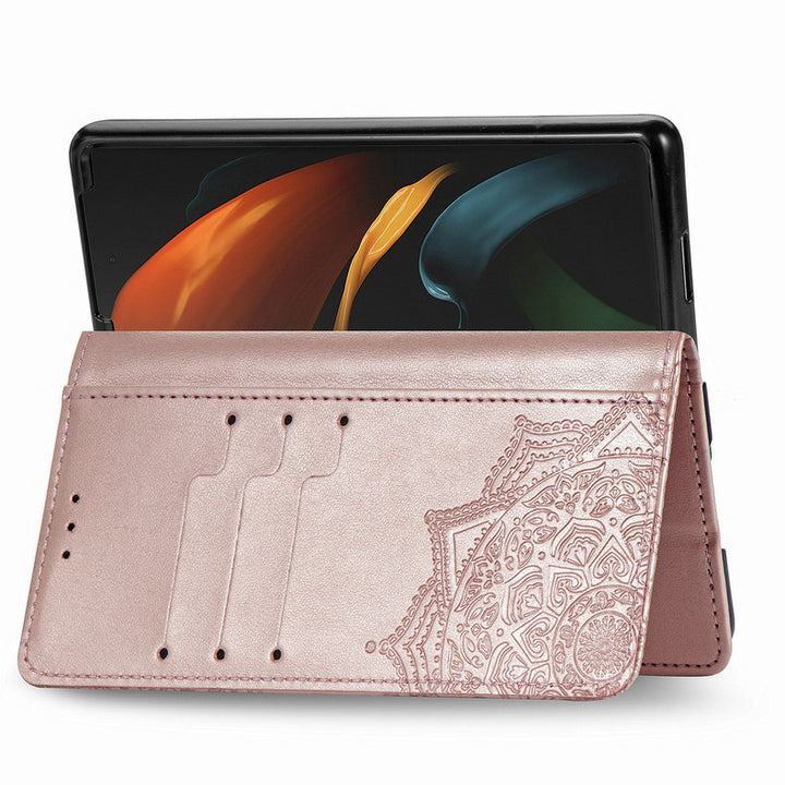 Mandala-Blumen Kunstleder Klapp Hülle/Flip Case für Samsung Galaxy Z Fold 6, 5, 4, 3, 2 | ZITOCASES®