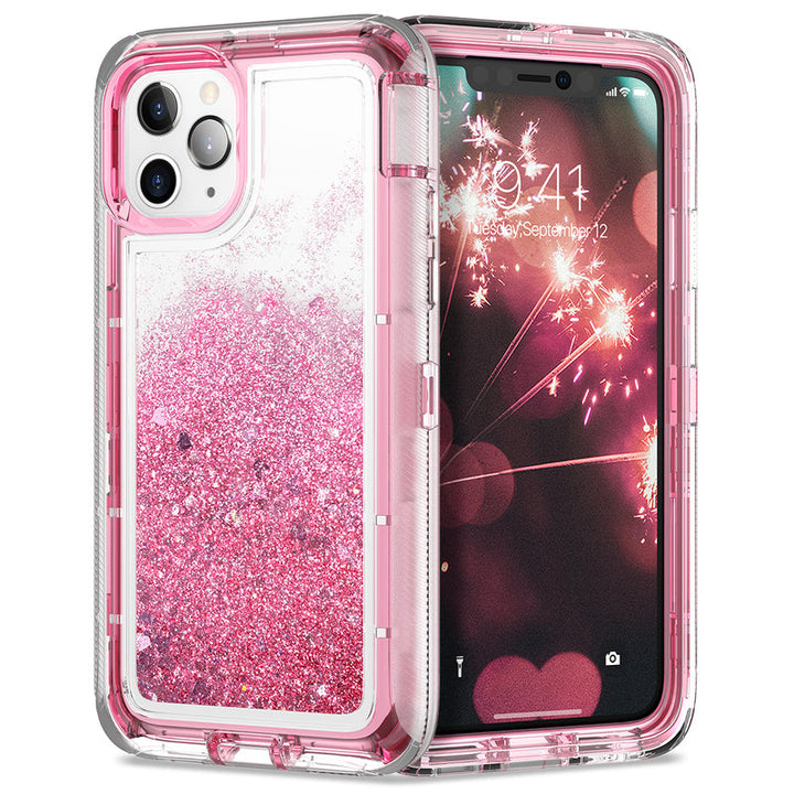 Zweiteilige Liquid/Glitzer Plastik Hülle/Case für iPhone 12, 13, 14-Serie | ZITOCASES®