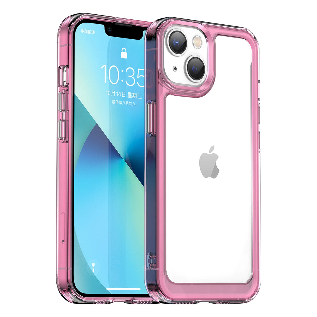 Transparente Silikon/Plastik Hülle/Case mit buntem Rahmen für iPhone 12, 13, 14-Serie | ZITOCASES®