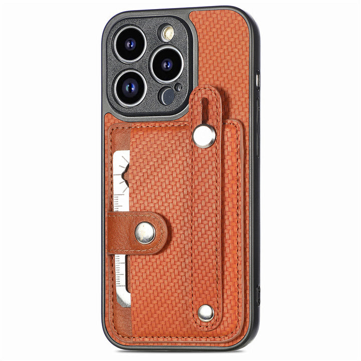 Kunstleder/Carbon Optik Kartenfach Hülle/Case für iPhone 16, 15, 14-Serie | ZITOCASES®