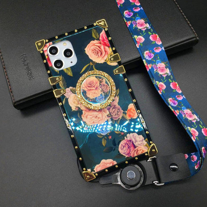 Luxus Vintage/Blumen Hülle/Case zum Umhängen (inkl. Band) für iPhone 16, 15, 14, 13, 12-Serie | ZITOCASES®