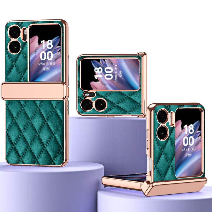 Karierte Kunstleder Hülle/Case für Oppo Find N2 Flip | ZITOCASES®