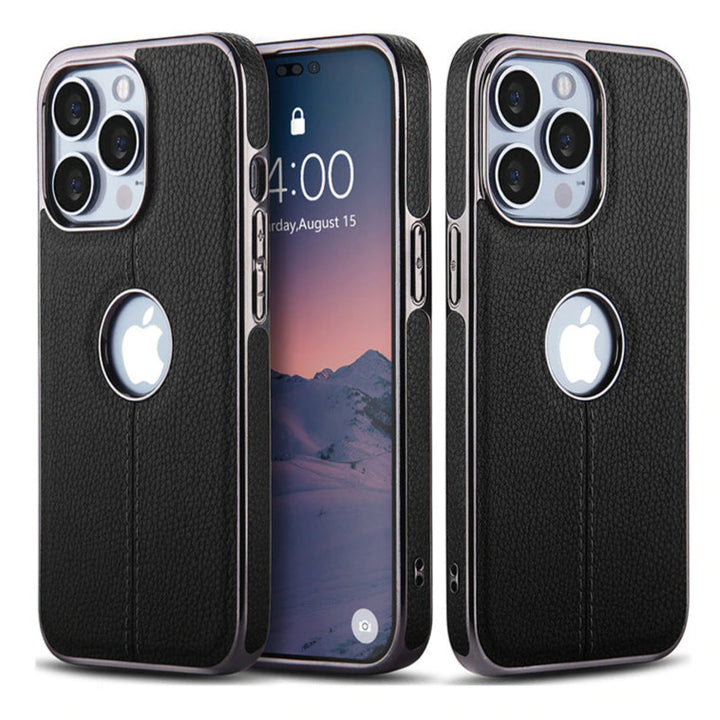 Kunstleder/Chrom Soft Hülle/Case für iPhone 16, 16 Plus, 16 Pro, 16 Pro Max, 15, 15 Plus, 15 Pro, 15 Pro Max, 14, 14 Plus, 14 Pro, 14 Pro Max, 13, 13 Pro, 13 Pro Max, 13 Mini, 12, 12 Pro, 12 Pro Max, 12 Mini, SE, 11, 11 Pro | ZITOCASES®