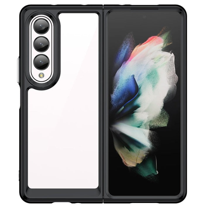 Transparente Silikon/Plastik Hülle/Case mit buntem Rahmen für Samsung Galaxy Z Fold 6, 5, 4, 3, 2 | ZITOCASES®