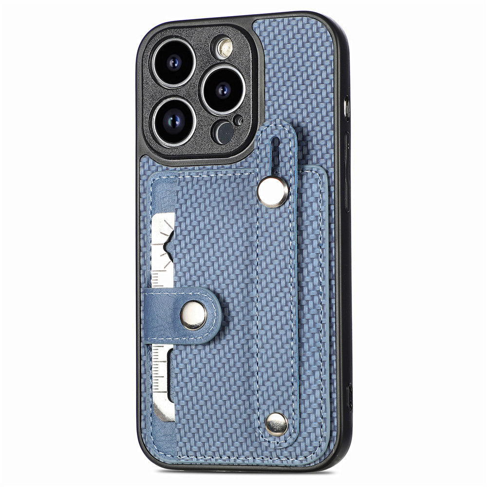 Kunstleder/Carbon Optik Kartenfach Hülle/Case für iPhone 16, 15, 14-Serie | ZITOCASES®