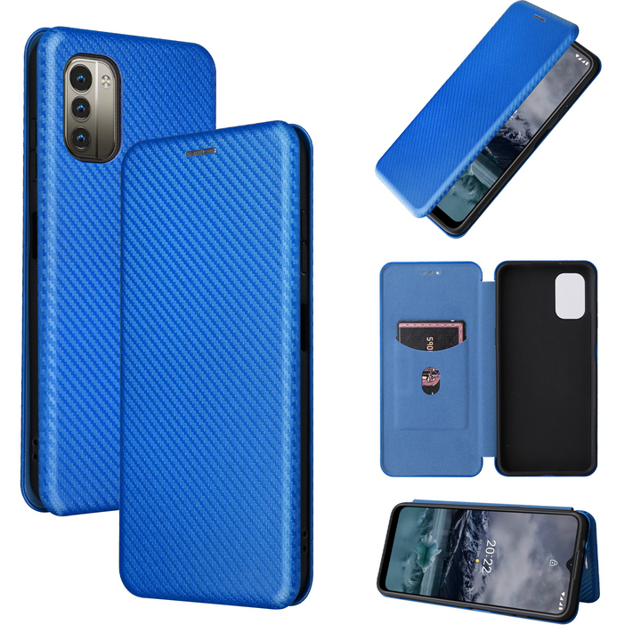 Kunstleder Carbon Klapp Hülle/Flip Case für Nokia X, G-Serie | ZITOCASES®