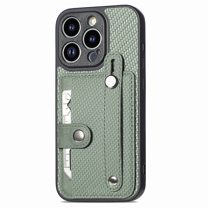 Kunstleder/Carbon Optik Kartenfach Hülle/Case für iPhone 16, 15, 14-Serie | ZITOCASES®