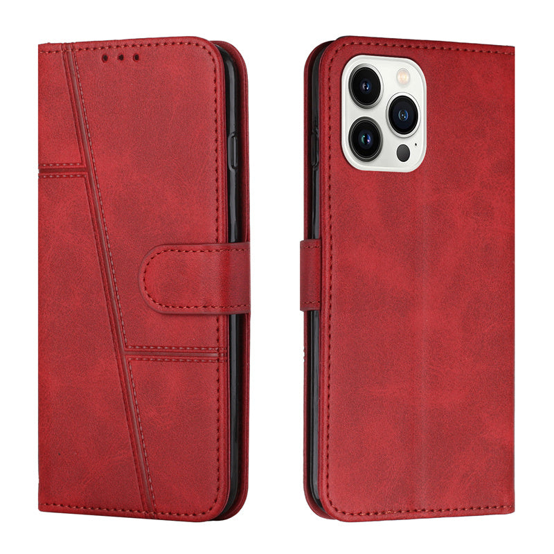 Mehrteilige/Design-Naht Kunstleder Klapp Hülle/Flip Case für iPhone 16, 15, 14, 13-Serie | ZITOCASES®