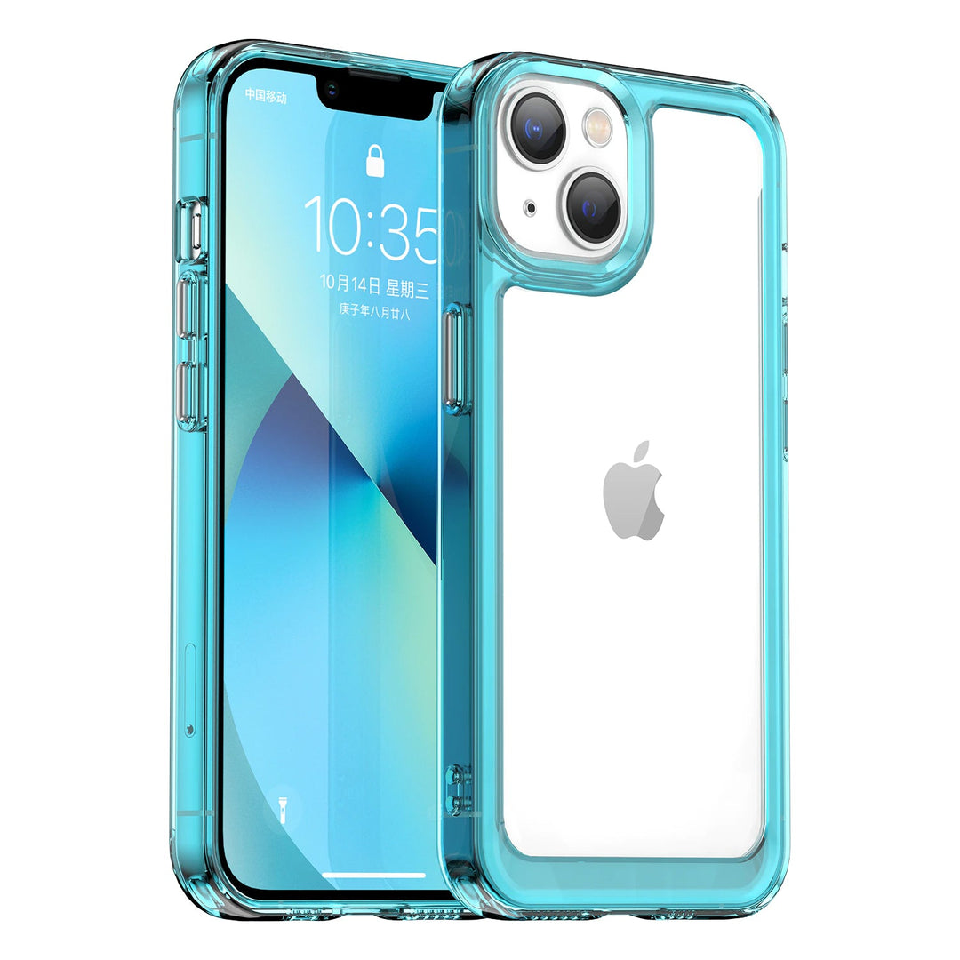 Transparente Silikon/Plastik Hülle/Case mit buntem Rahmen für iPhone 12, 13, 14-Serie | ZITOCASES®