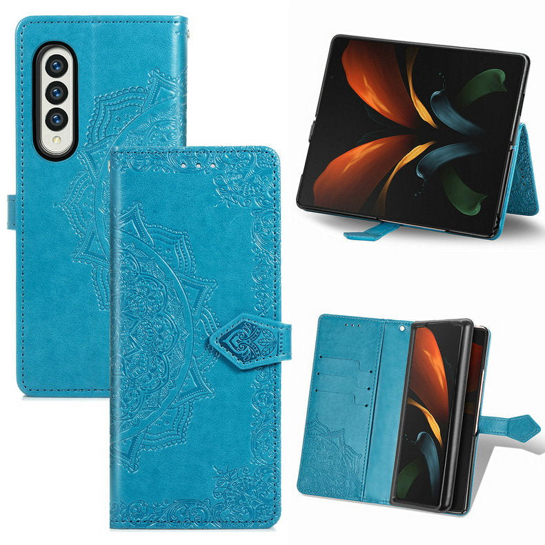 Mandala-Blumen Kunstleder Klapp Hülle/Flip Case für Samsung Galaxy Z Fold 6, 5, 4, 3, 2 | ZITOCASES®