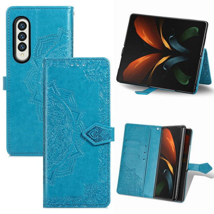 Mandala-Blumen Kunstleder Klapp Hülle/Flip Case für Samsung Galaxy Z Fold 6, 5, 4, 3, 2 | ZITOCASES®