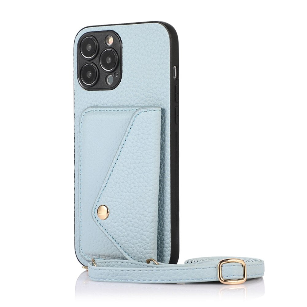 Kunstleder Kartenfach/Brieftaschen Hülle/Case zum Umhängen (Inkl. Kordel) für iPhone 16, 16 Plus, 16 Pro, 16 Pro Max, 15, 15 Plus, 15 Pro, 15 Pro Max, 14, 14 Plus, 14 Pro, 14 Pro Max, 13, 13 Pro, 13 Pro Max, 13 Mini, 12, 12 Pro, 12 Pro Max, 12 Mini, SE | ZITOCASES®