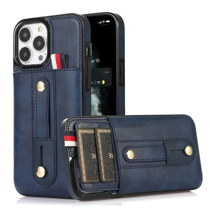 Kunstleder Kreditkartenfach Hülle/Case inkl. Halteband für iPhone 16, 15, 14-Serie | ZITOCASES®