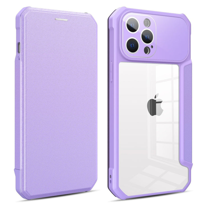 Transparente Kunstleder Klapp Hülle/Flip Case für iPhone 16, 15, 14-Serie | ZITOCASES®