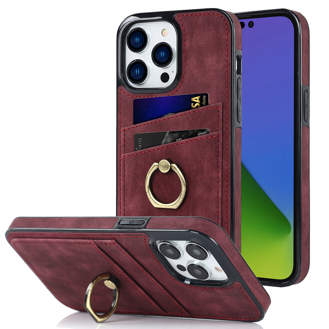 Wildleder Optik Kartenfach Hülle/Case inkl. Ring für iPhone 16, 16 Plus, 16 Pro, 16 Pro Max, 15, 15 Plus, 15 Pro, 15 Pro Max, 14, 14 Plus, 14 Pro, 14 Pro Max, 13, 13 Pro, 13 Pro Max, 13 Mini, 12, 12 Pro, 12 Pro Max, 12 Mini, SE, 11, 11 Pro, 11 Pro Max | ZITOCASES®