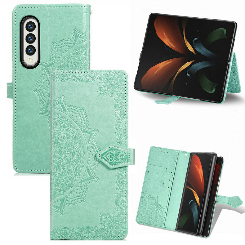 Mandala-Blumen Kunstleder Klapp Hülle/Flip Case für Samsung Galaxy Z Fold 6, 5, 4, 3, 2 | ZITOCASES®