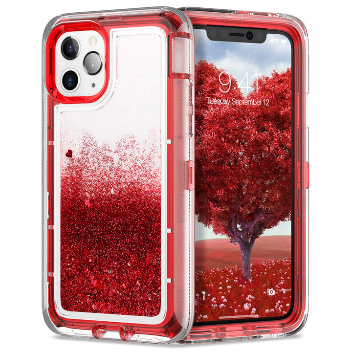 Zweiteilige Liquid/Glitzer Plastik Hülle/Case für iPhone 12, 13, 14-Serie | ZITOCASES®