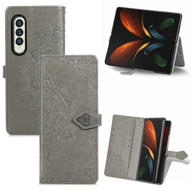 Mandala-Blumen Kunstleder Klapp Hülle/Flip Case für Samsung Galaxy Z Fold 6, 5, 4, 3, 2 | ZITOCASES®