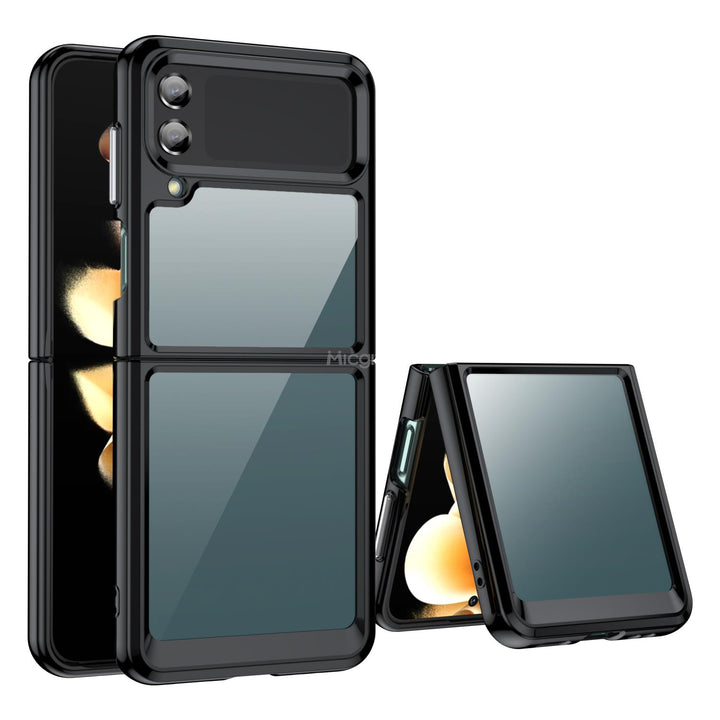 Transparente Silikon/Plastik Hülle/Case mit buntem Rahmen für Samsung Galaxy Z Flip 6, 5, 4, 3 | ZITOCASES®