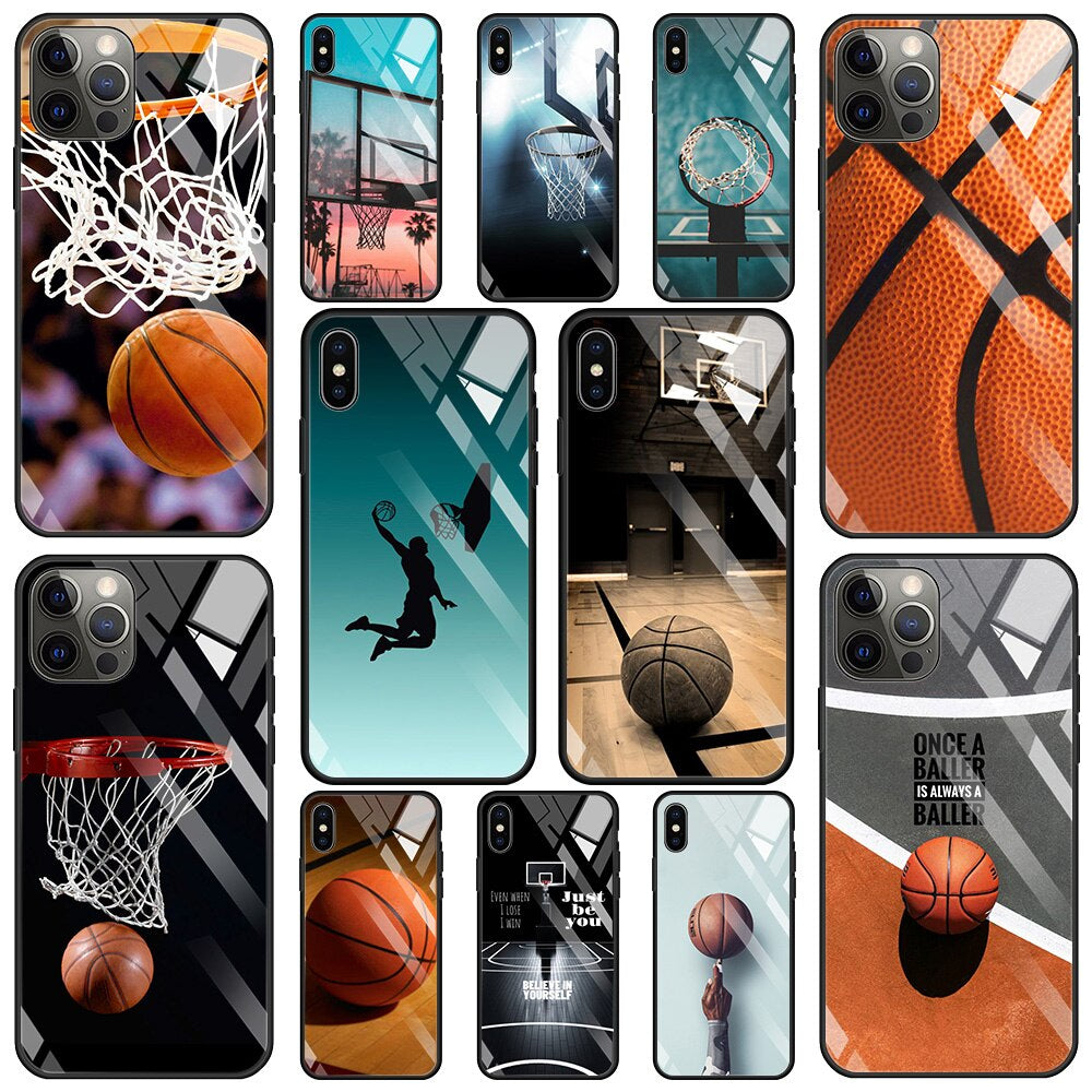 Basketball Motiv Panzerglas Hülle/Case für iPhone 16, 16 Plus, 16 Pro, 16 Pro Max, 16e, 15, 15 Plus, 15 Pro, 15 Pro Max, 14, 14 Plus, 14 Pro, 14 Pro Max, 13, 13 Pro, 13 Pro Max, 13 Mini, 12, 12 Pro, 12 Pro Max, 12 Mini, SE, 11, 11 Pro, 11 Pro Max | ZITOCASES®