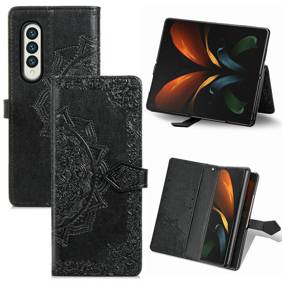 Mandala-Blumen Kunstleder Klapp Hülle/Flip Case für Samsung Galaxy Z Fold 6, 5, 4, 3, 2 | ZITOCASES®