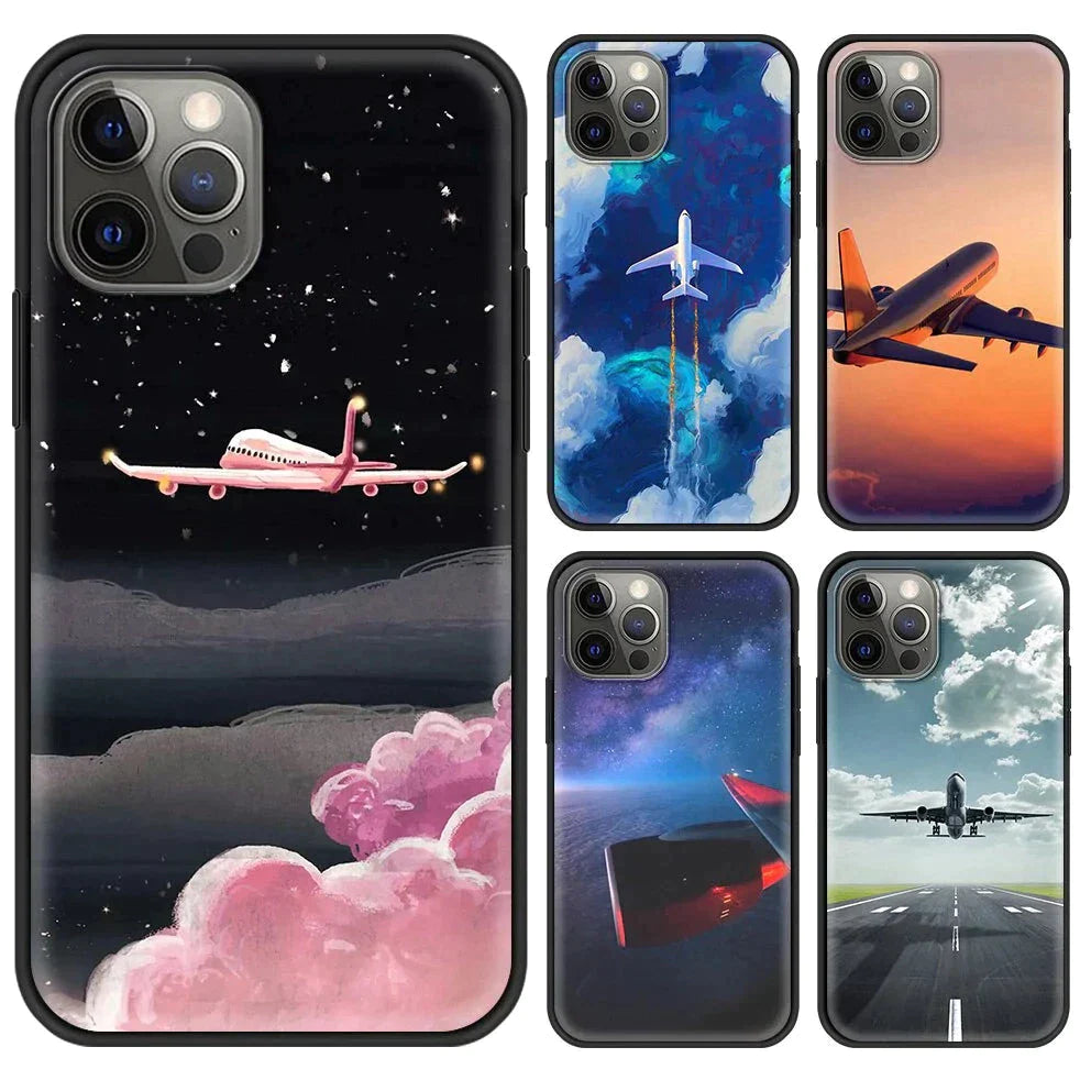 Flugzeug Motiv Soft Hülle/Case für iPhone 16, 15, 14-Serie | ZITOCASES®