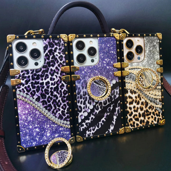 Luxus Leopard/Glitzer Plastik Hülle/Case inkl. Ring für iPhone 16, 16 Plus, 16 Pro, 16 Pro Max, 15, 15 Plus, 15 Pro, 15 Pro Max, 14, 14 Plus, 14 Pro, 14 Pro Max, 13, 13 Pro, 13 Pro Max, 13 Mini, 12, 12 Pro, 12 Pro Max, 12 Mini, SE, 11, 11 Pro, 11 Pro Max | ZITOCASES®