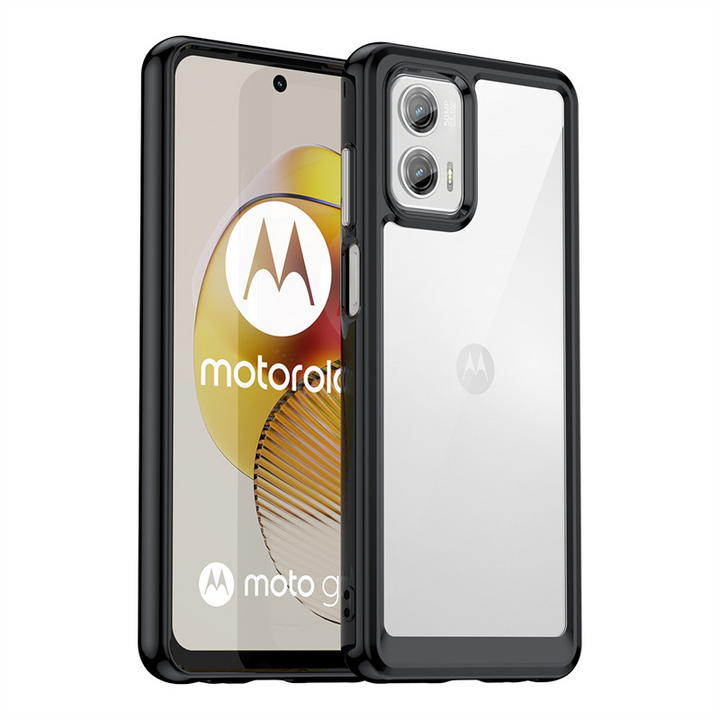 Transparente Silikon/Plastik Hülle/Case mit buntem Rahmen für Motorola Edge 40 , 30 , G-Serie | ZITOCASES®