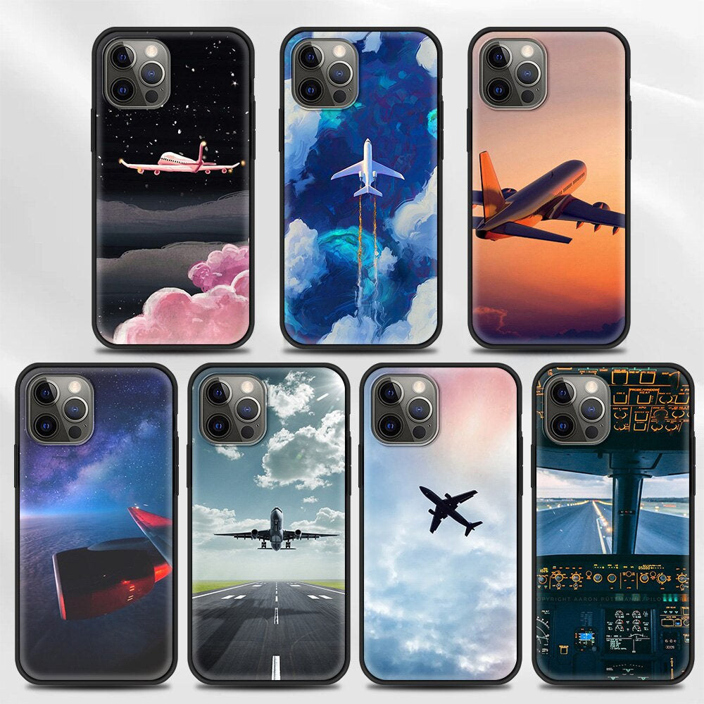 Flugzeug Motiv Soft Hülle/Case für iPhone 16, 16 Plus, 16 Pro, 16 Pro Max, 15, 15 Plus, 15 Pro, 15 Pro Max, 14, 14 Plus, 14 Pro, 14 Pro Max, 13, 13 Pro, 13 Pro Max, 13 Mini, 12, 12 Pro, 12 Pro Max, 12 Mini, SE, 11, 11 Pro, 11 Pro Max | ZITOCASES®