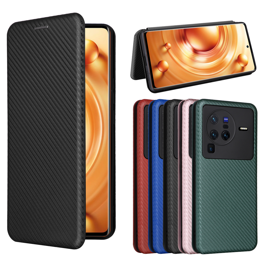 Kunstleder Carbon Klapp Hülle/Flip Case für Oppo Reno 12, 11, 10, 9, 8, A-Serie | ZITOCASES®