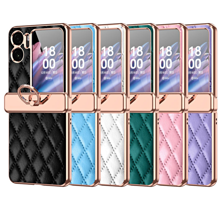 Karierte Kunstleder Hülle/Case für Oppo Find N2 Flip | ZITOCASES®