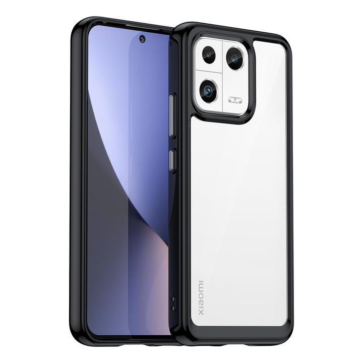 Transparente Silikon/Plastik Hülle/Case mit buntem Rahmen für Xiaomi 14, 13-Serie | ZITOCASES®