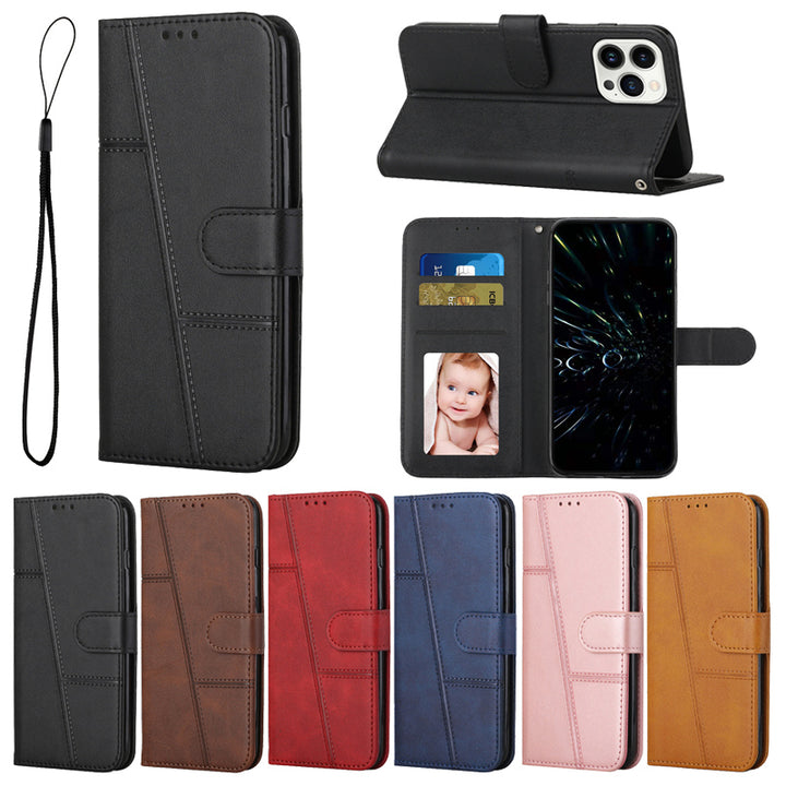 Mehrteilige/Design-Naht Kunstleder Klapp Hülle/Flip Case für iPhone 16, 15, 14, 13-Serie | ZITOCASES®