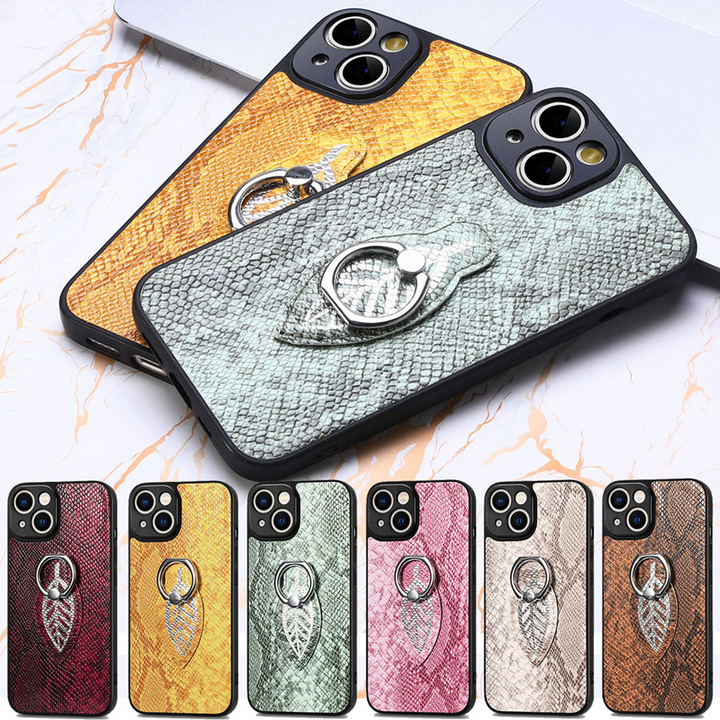 Schlangen-Leder Optik Ring Hülle/Case für iPhone 16, 15, 14, 13-Serie | ZITOCASES®