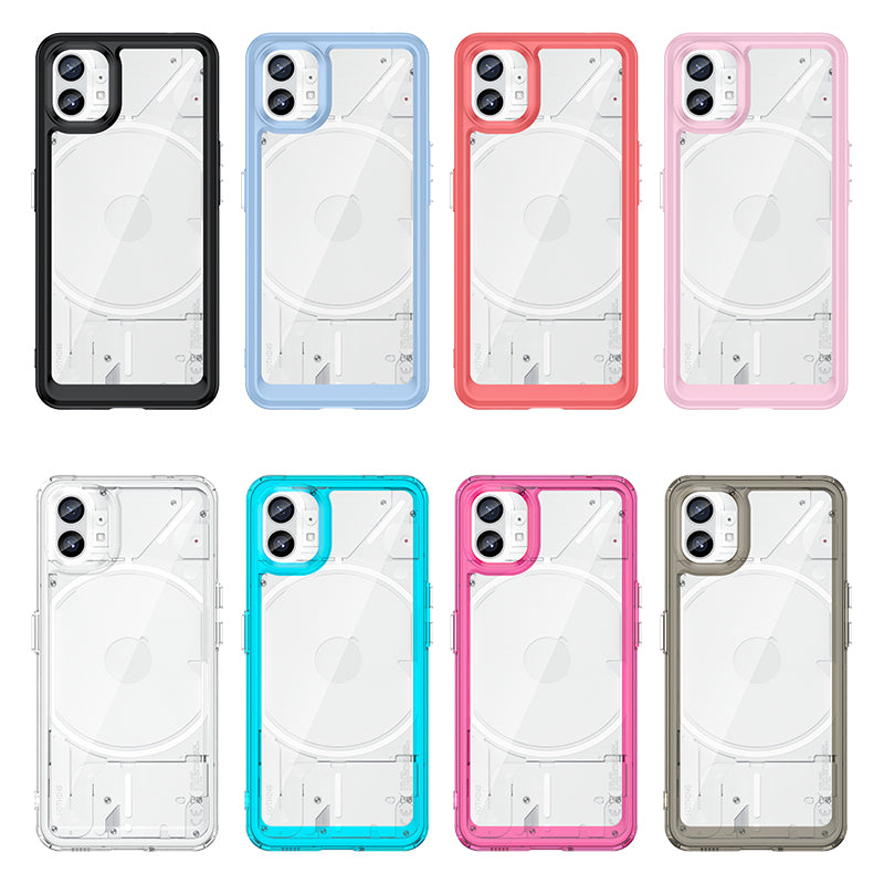 Transparente Silikon/Plastik Hülle/Case mit buntem Rahmen für Nothing Phone (3a), (3a) Pro, (2), (2a), (2a) Plus, (1), CMF Phone 1 | ZITOCASES®