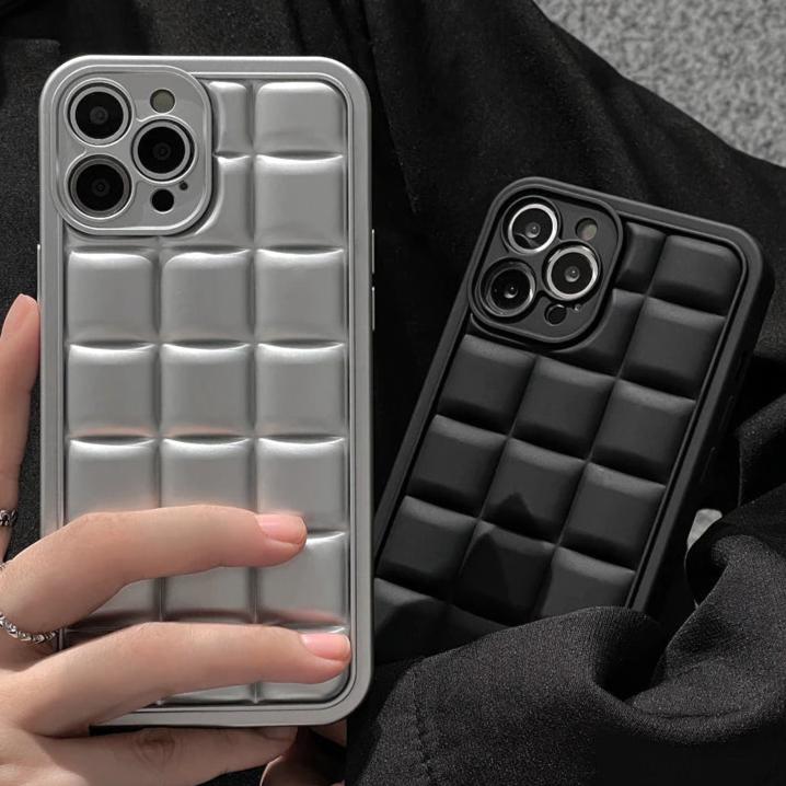 Karierte 3D Luxus Silikon Hülle/Case für iPhone 16, 16 Plus, 16 Pro, 16 Pro Max, 15, 15 Plus, 15 Pro, 15 Pro Max, 14, 14 Plus, 14 Pro, 14 Pro Max, 13, 13 Pro, 13 Pro Max, 13 Mini, 12, 12 Pro, 12 Pro Max, 12 Mini, SE, 11, 11 Pro, 11 Pro Max | ZITOCASES®