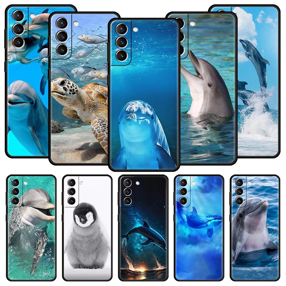 Delfin Motive Soft Hülle/Case für Samsung Galaxy S25, S25 Plus, S25 Ultra, S24, S24 Plus, S24 Ultra, S24 FE, S23 FE, S23, S23 Plus, S23 Ultra, S22, S22 Plus, S22 Ultra, S21 FE, S21, S21 Plus, S21 Ultra, S20, S20 Plus, S20 Ultra, S20 FE, S10, Note 20 | ZITOCASES®