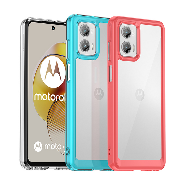 Transparente Silikon/Plastik Hülle/Case mit buntem Rahmen für Motorola Edge 40 , 30 , G-Serie | ZITOCASES®