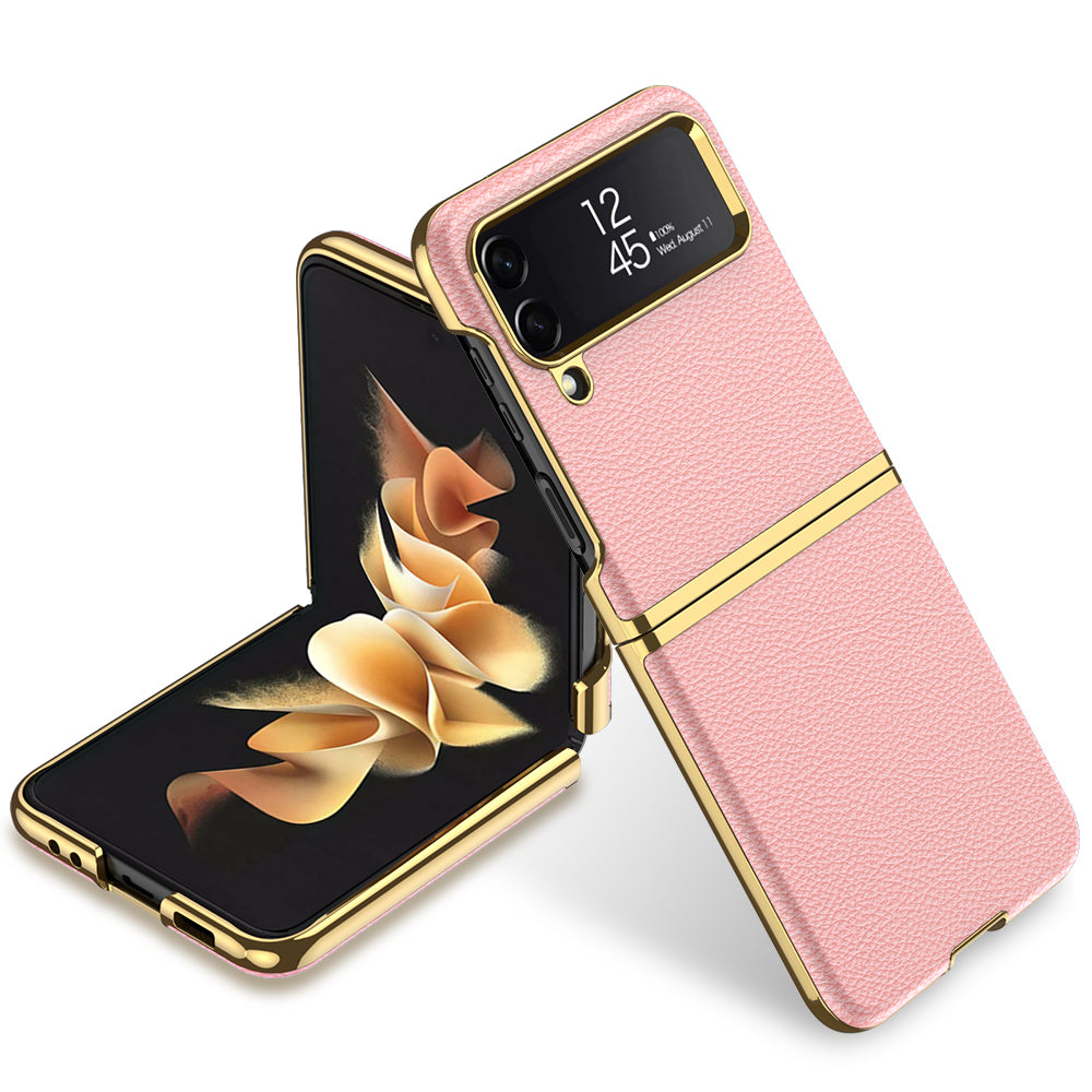 Luxus Kunstleder/Gold Optik Hülle/Case für Samsung Galaxy Z Flip 6, 5, 4, 3 | ZITOCASES®