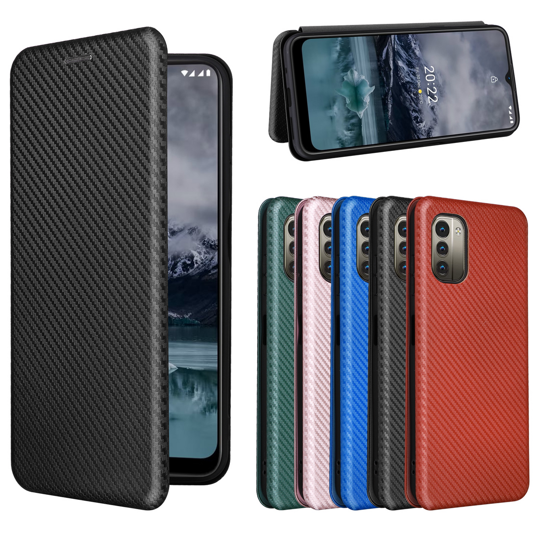 Kunstleder Carbon Klapp Hülle/Flip Case für Nokia X, G-Serie | ZITOCASES®