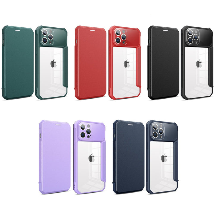 Transparente Kunstleder Klapp Hülle/Flip Case für iPhone 16, 15, 14-Serie | ZITOCASES®