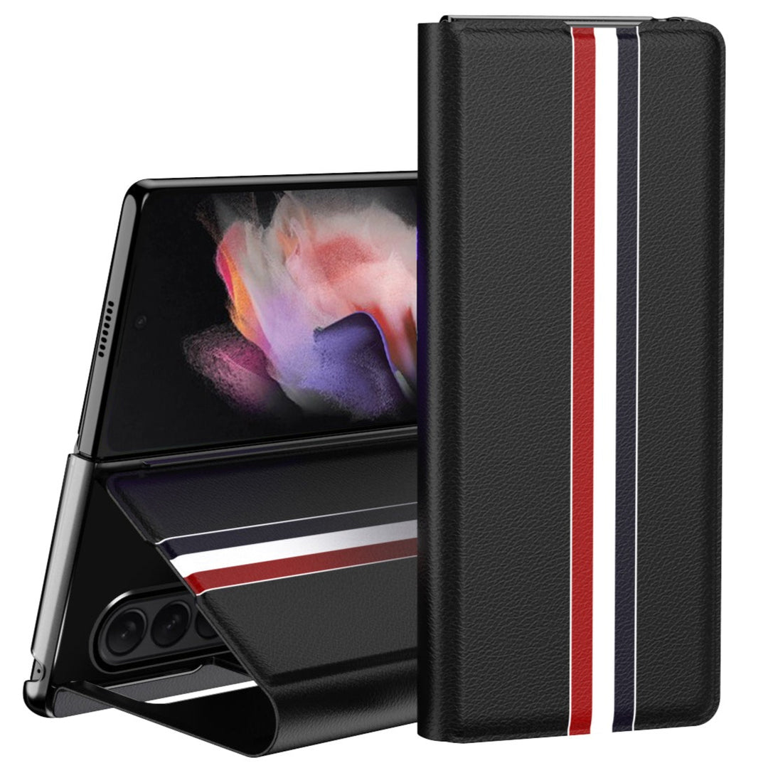 Gestreifte Kunstleder Klapp Hülle/Flip Case für Samsung Galaxy Z Fold 6, 5, 4, 3, 2 | ZITOCASES®