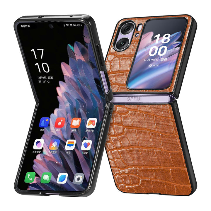 Krokodil Kunstleder Hülle/Case für Oppo Find N2 Flip | ZITOCASES®