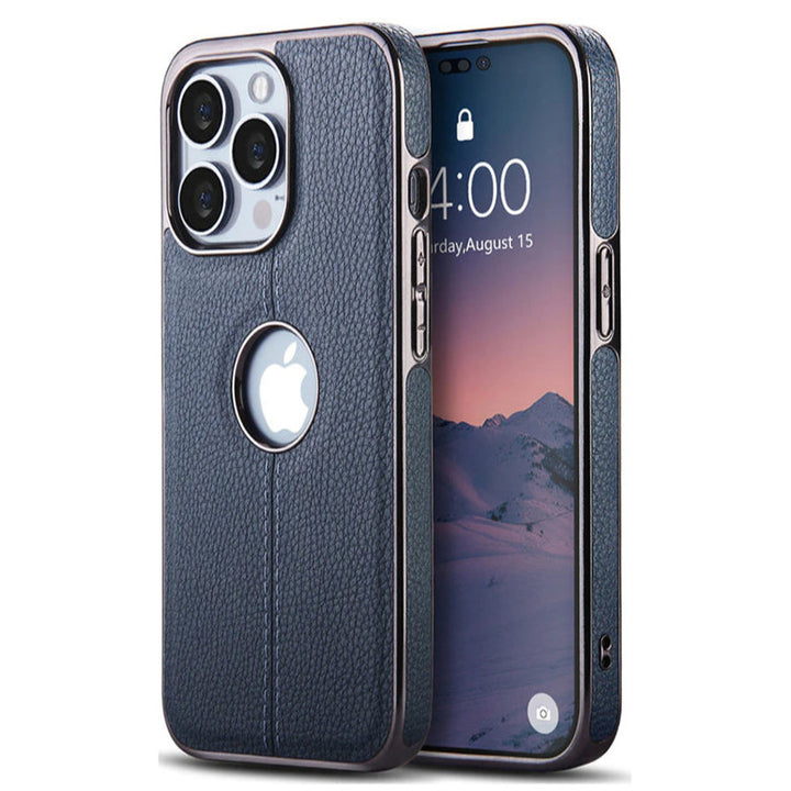 Kunstleder/Chrom Soft Hülle/Case für iPhone 16, 16 Plus, 16 Pro, 16 Pro Max, 15, 15 Plus, 15 Pro, 15 Pro Max, 14, 14 Plus, 14 Pro, 14 Pro Max, 13, 13 Pro, 13 Pro Max, 13 Mini, 12, 12 Pro, 12 Pro Max, 12 Mini, SE, 11, 11 Pro | ZITOCASES®